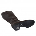 Stivale da donna con cerniera in pelle marrone tacco 4 - Misure disponibili: 43