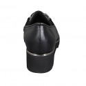 Scarpa accollata da donna con elastici, catena e plantare estraibile in pelle nera zeppa 4 - Misure disponibili: 43