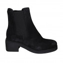 Bottines pour femmes en daim noir avec élastiques talon 5 - Pointures disponibles:  42, 45