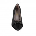 Women's pointy pump shoe with accessory in black patent leather heel 6 - Available sizes:  32