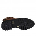 Bottines pour femmes avec fermeture éclair et boucle en daim cognac talon 5 - Pointures disponibles:  43, 44, 45, 46