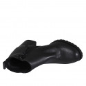 Woman's low ankle boot with buckle and zipper in black leather heel 5 - Available sizes:  45