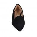 Woman's pointy mocassin in black suede heel 2 - Available sizes:  32