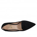 Woman's pointy mocassin in black suede heel 2 - Available sizes:  32