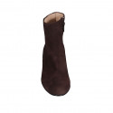 Woman's ankle boot with zipper in brown suede heel 6 - Available sizes:  32, 33, 44