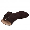Bottines pour femmes avec fermeture éclair en daim marron talon 6 - Pointures disponibles:  32, 33, 44