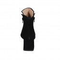 Stivaletto a punta da donna in camoscio nero con cerniere tacco 6 - Misure disponibili: 45