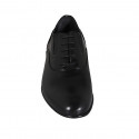 Chaussure richelieu pour hommes avec lacets et elastiques en cuir noir - Pointures disponibles:  37, 49, 50, 51