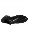 Chaussure richelieu pour hommes avec lacets et elastiques en cuir noir - Pointures disponibles:  37, 49, 50, 51