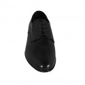 Zapato derby elegante para hombre con cordones y elasticos en piel suave de color negro - Tallas disponibles:  38, 49, 50