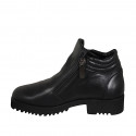 Woman's low ankle boot with zippers in black leather heel 4 - Available sizes:  32