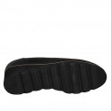 Mocassino da donna con plantare estraibile ed elastici in pelle nera zeppa 4 - Misure disponibili: 31