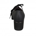 Scarpa stringata da donna in pelle nera con plantare estaibile tacco 5 - Misure disponibili: 43