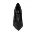 Women's pointy pump shoe in black printed leather heel 9 - Available sizes:  32