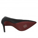 Women's pointy pump shoe in black printed leather heel 9 - Available sizes:  32