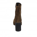 Bottines pour femmes avec fermeture éclair et plateforme en daim marron talon 9 - Pointures disponibles:  43