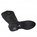 Stivale da donna con fibbia e cerniera in pelle nera tacco 3 - Misure disponibili: 33, 34, 44, 45