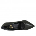 Woman's pointy pump in green printed leather heel 9 - Available sizes:  42