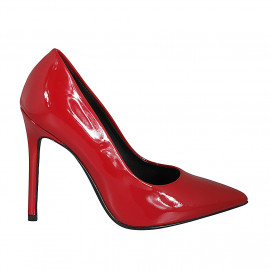 Woman's pointy pump in red patent leather with heel 10 - Available sizes:  33