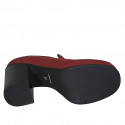 Mocassin pour femmes en cuir rouge opaque avec plateau talon 9 - Pointures disponibles:  42
