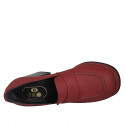 Mocassin pour femmes en cuir rouge opaque avec plateau talon 9 - Pointures disponibles:  42