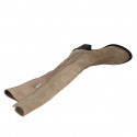 Stivale da donna con mezza cerniera in camoscio ed elasticizzato beige tacco 7 - Misure disponibili: 43