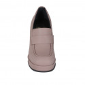 Mocassin pour femmes en cuir nude opaque avec plateau talon 9 - Pointures disponibles:  32, 42