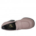 Mocassin pour femmes en cuir nude opaque avec plateau talon 9 - Pointures disponibles:  32, 42