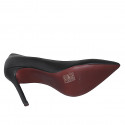 Zapato de salon a punta para mujer en piel negra con tacon 10 - Tallas disponibles:  32