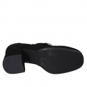 Mocassin pour femmes en daim noir avec accessoire talon 6 - Pointures disponibles:  32, 43