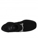 Mocassino da donna in camoscio nero con accessorio tacco 6 - Misure disponibili: 32, 43
