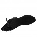 Woman's ankle boot with zipper and buckle in black suede heel 7 - Available sizes:  42
