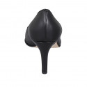 Women's pump with pointed toe in black leather heel 7 - Available sizes:  32