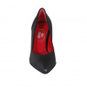Women's pump with pointed toe in black leather heel 7 - Available sizes:  32