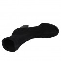 Bottines pour femmes en daim et matériau élastique noir talon 7 - Pointures disponibles:  33, 43