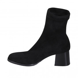 Stivaletto da donna in camoscio ed elasticizzato nero tacco 5 - Misure disponibili: 33 2