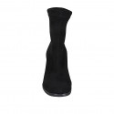 Woman's ankle boot in black elastic material and suede heel 5 - Available sizes:  33