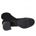 Botines para mujer en gamuza y material elástico negro tacon 5 - Tallas disponibles:  33