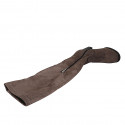 Bottes au dessus de genou pour femmes en daim et matériau elastique taupe avec demi fermeture éclair talon 7 - Pointures disponibles:  33, 42, 43