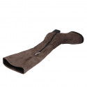 Bottes pour femmes avec demi fermeture éclair en daim et matériau elastique taupe talon 5 - Pointures disponibles:  33, 42