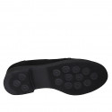 Woman's mocassin with accessory and removable insole in black suede heel 3 - Available sizes:  31, 32