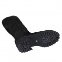 Stivale da donna con cerniera in camoscio ed elasticizzato nero tacco 5 - Misure disponibili: 32, 43, 44