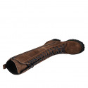 Bota para mujer con cordones et cremallera en gamuza marron tacon 5 - Tallas disponibles:  32