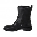 Stivaletto stringato da uomo con cerniera e fibbie in pelle nera - Misure disponibili: 36, 37, 38, 46