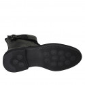 Stivaletto stringato da uomo con cerniera e fibbie in pelle nera - Misure disponibili: 36, 37, 38, 46