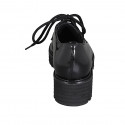 Zapato derby con cordones para mujer en charol negro tacon 4 - Tallas disponibles:  45