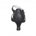 Scarpa da ballo con cinturino alla caviglia in pelle nera tacco 6 - Misure disponibili: 42, 43