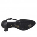 Zapato de baile con cinturon al tobillo en piel negra tacon 6 - Tallas disponibles:  42, 43