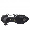 Chaussure de danse avec courroie en cuir noir talon 6 - Pointures disponibles:  32, 34, 42