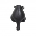 Scarpa da ballo a punta aperta con cinturino incrociato in pelle nera tacco 8 - Misure disponibili: 33, 42